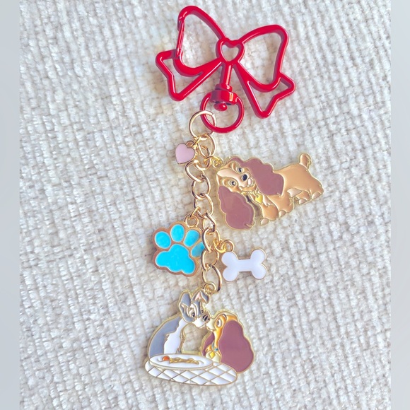 Disney inspired Lady & the Tramp Purse Charm Keychain - Picture 1 of 6